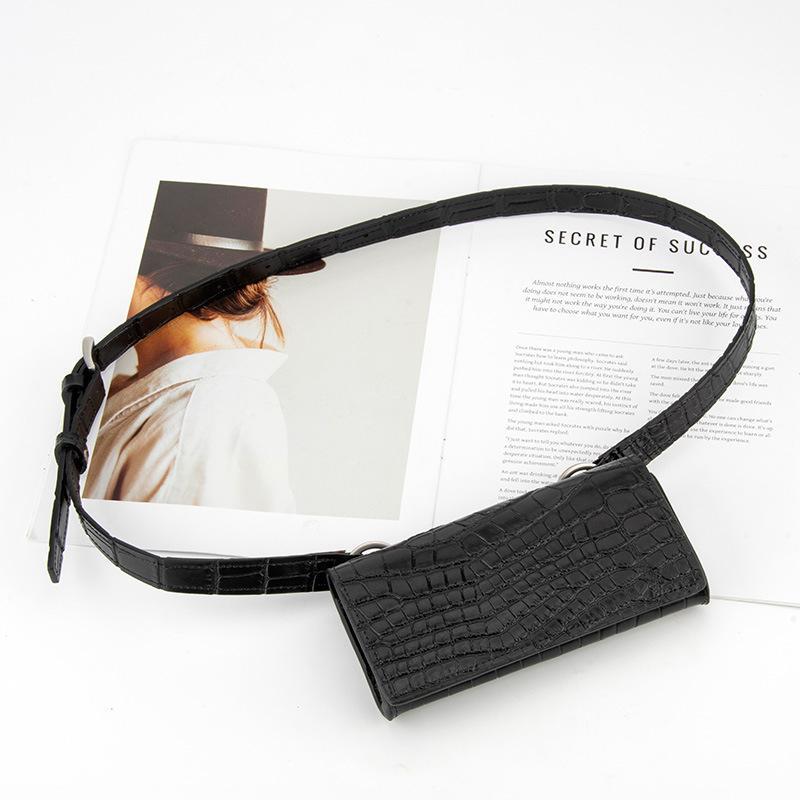 Crocodile Patterned Women s Waist Bag, Fashionable and Versatile Leather Waist Belt Bag, Temperament Suit, and Crossbody Chest Bag 115cm