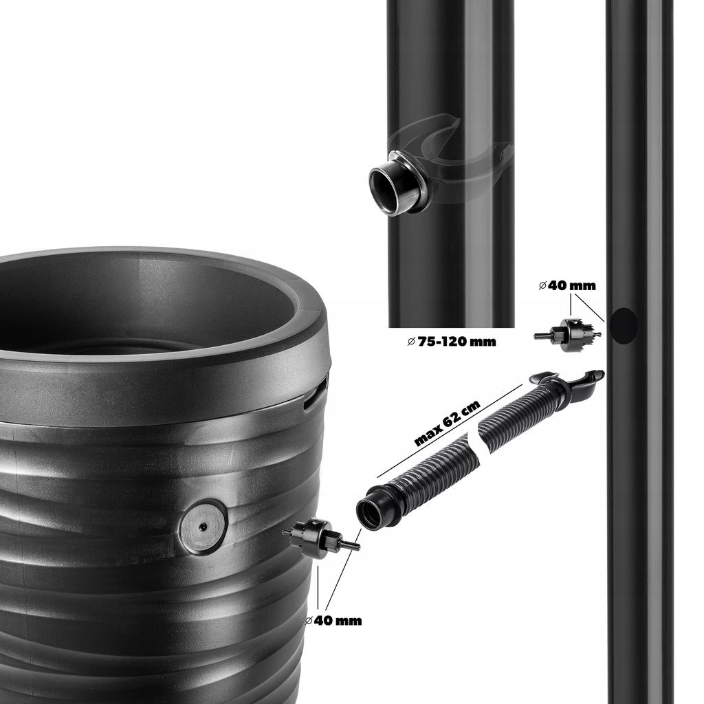 KADAX Rainwater Tank 240L Water Barrel Container With Tap Pot Large