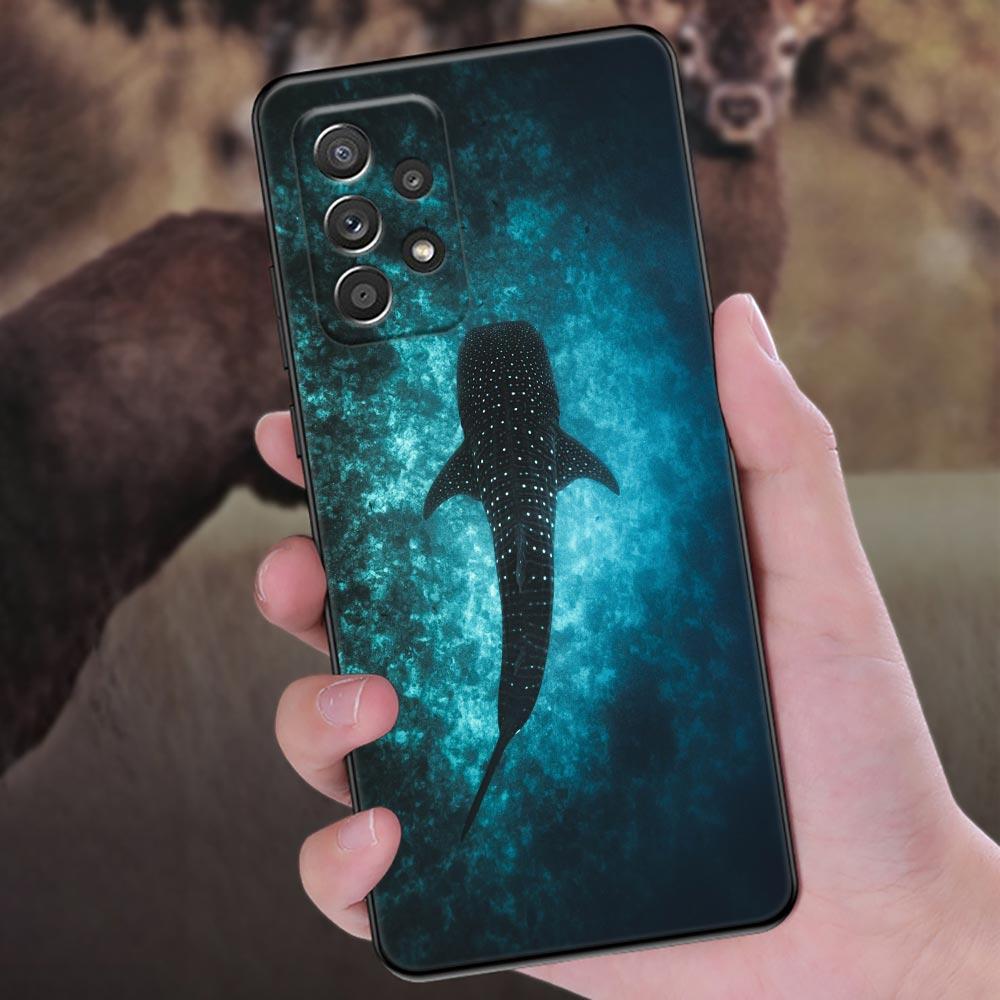 Phone Case For Samsung Galaxy A57 A56 A37 A55 A36 A26 A54 A52 A35 A34 A25 A17 A16 A15 A07 Soft Cover Ocean Whale Shark Swimming
