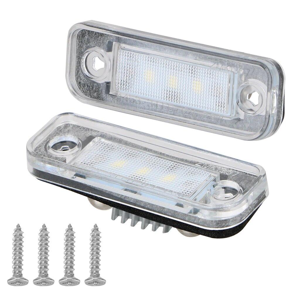 

1 пара автомобильных фонарей подсветки номерного знака, сигнальная лампа 12 В 2,8 Вт 3528SMD, автомобильные светодиодные фонари, аксессуары для Mercedes-Benz W203 W211 C219 R171 CLS белый