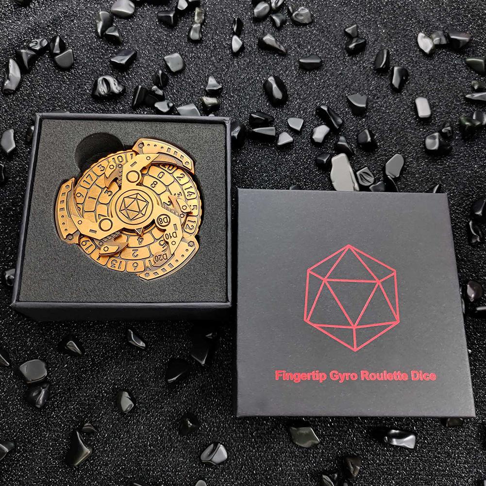 7 In 1 Fingertip Gyro Style Dnd Metal Dice with D&D Dice Box Spining DND Dice Dice Spinner Polyhedral for Role-Play Games Player