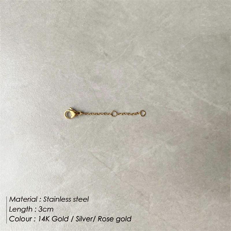 Hot Selling PVD Gold Plated Stainless Steel Chain Extender with Lobster Clasp for Necklace Jewelry Findings Silver