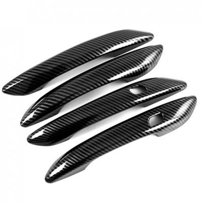 New 4Pcs Carbon Fiber Style Door Handle Cover Trim For Hyundai Elantra