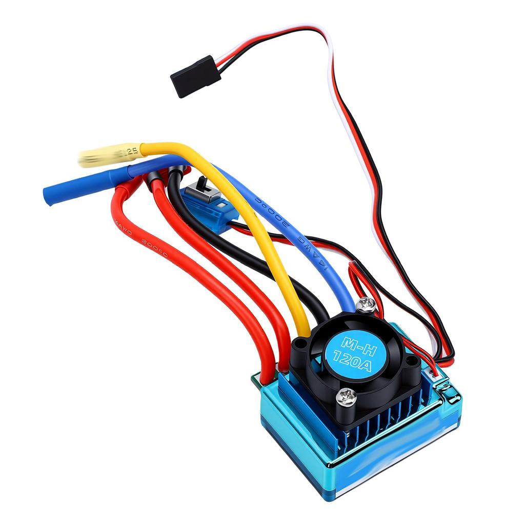 2 to 3S 120A Brushless ESC RC Electronic Speed Controller with T Male Plug 4.0mm Banana Female Plug for RC Car Boat
