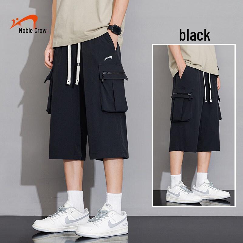 Guirenniao 2026 Summer Unisex Casual Cropped Pants L