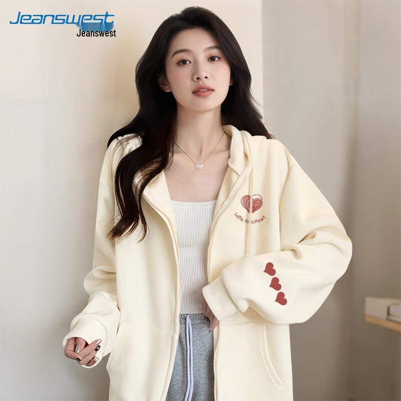 Jeanswest Women's Loose Fit Zip-Up Hoodie