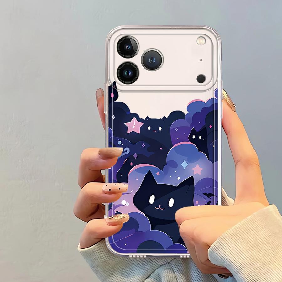 Cartoon Cat Soft Phone Cover Case for iPhone 17 Pro Max XS Max XR 14 Plus 11 16 15 Air 12 Mini 7 8 13 Pro