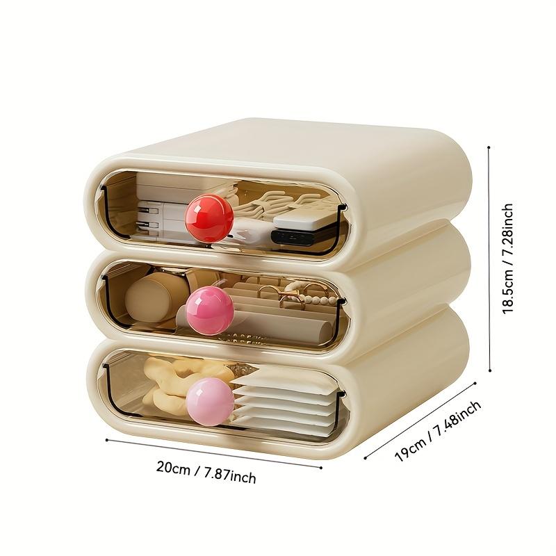 

Органайзер для макияжа с ящиками большой вместимости, многофункциональный ящик для хранения косметики для туалетного столика, легкий пластиковый настольный разделитель, не требует питания
