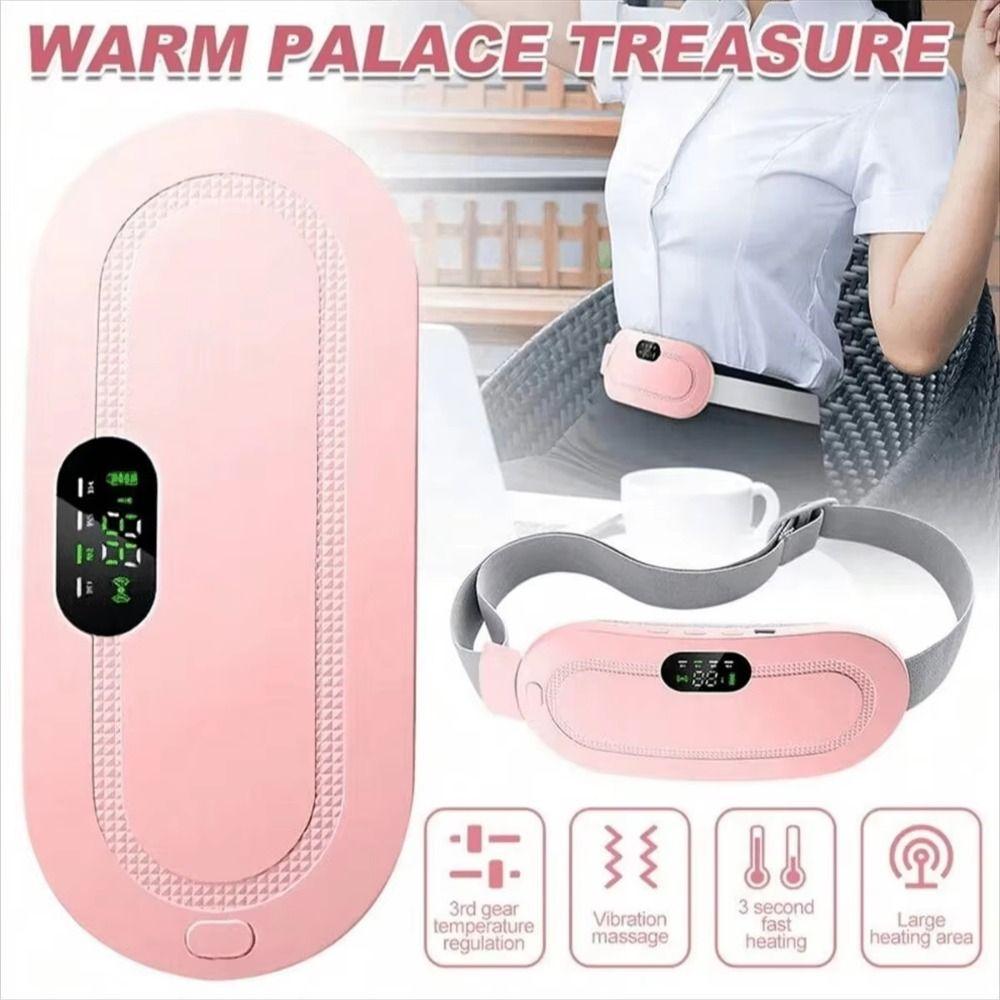 LED Display Smart Menstrual Heating Pad 4 Gear Massage Women Belly Warmer  Body Shaping