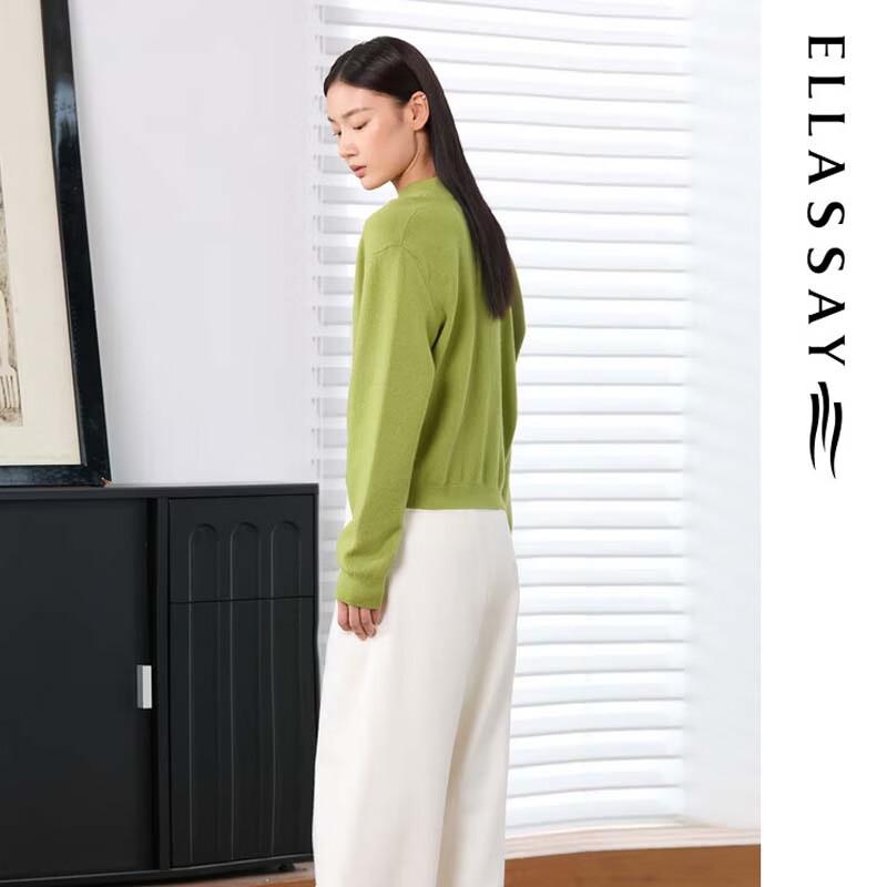 ELLASSAY Minimalist Cashmere Crewneck Sweater