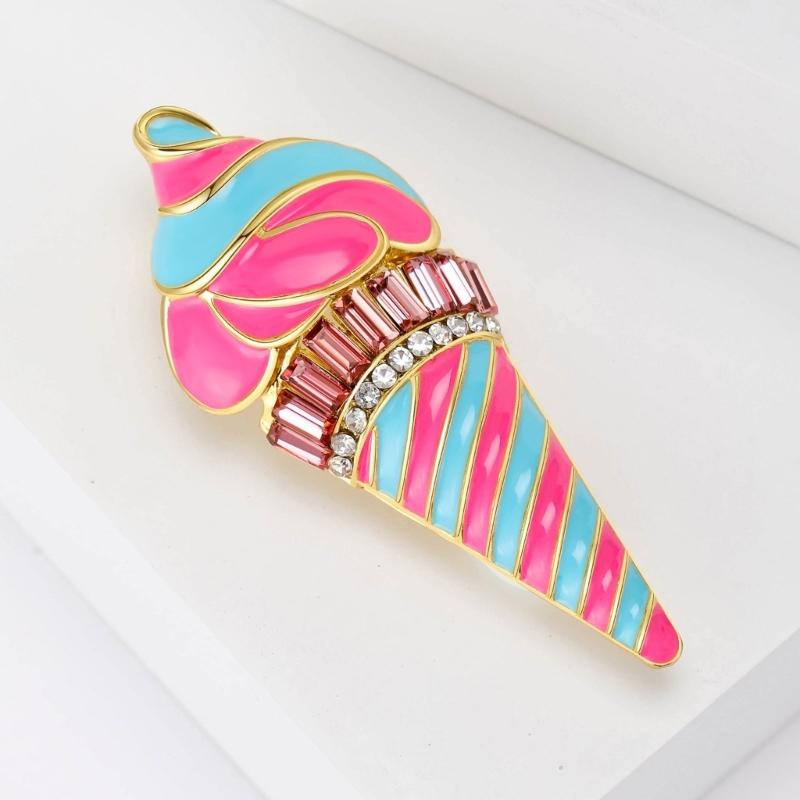 Multipurpose Fun Sophisticated Ice Cream Brooch Elegant Designs Portable Fashion Accessory for Performers Daily Outfit