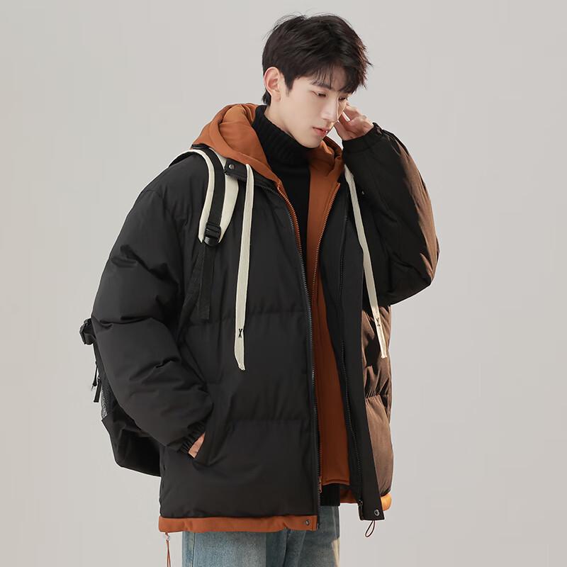 Men's Hooded Faux Two-Piece Padded Jacket