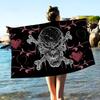 Horror Schädel Gothic Badetuch Mikrofaser Weich Wasserabsorbierend Atmungsaktiv Für Mädchen Kinder Dekorative Cartoon Strandtuch