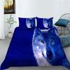 3D Wolf Theme Bedding Set Wolf Pillow Cover Quilt Cover Bedding Set Down Duvet Cover Full Size Single/Double Bed Home Decoration