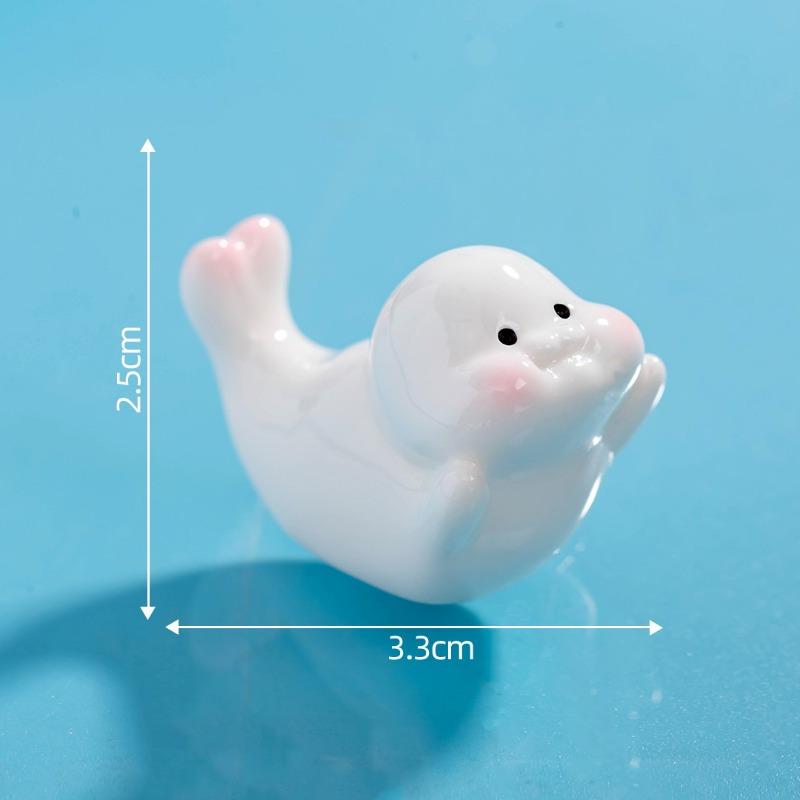 Adorable Resin Seal Miniature Ornament for Desktop Decor Cartoon Cute Seal Ocean Animal Theme Fish Tank Aquarium Mini Figurine