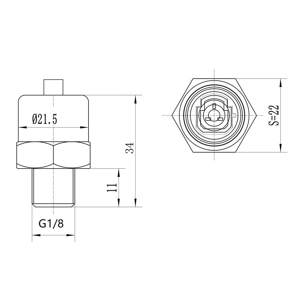Pressure Sensor Transmitter for Water Oil Fuel Gas Air G1/8 5V Ceramic Sensor Stainless Steel 0.5Mpa 1.2Mpa Transducer