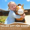 Ride On Horse, Plush Walking Horse Toy with Wheels and Saddle for Ages 3-5 Years Old, Brown