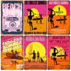 Summer Beach Sunset Metal Tin Sign Plaques Scenery Iron Painting Cafe Bar  Home Decor Seaside House Wall Tin Plate Poster