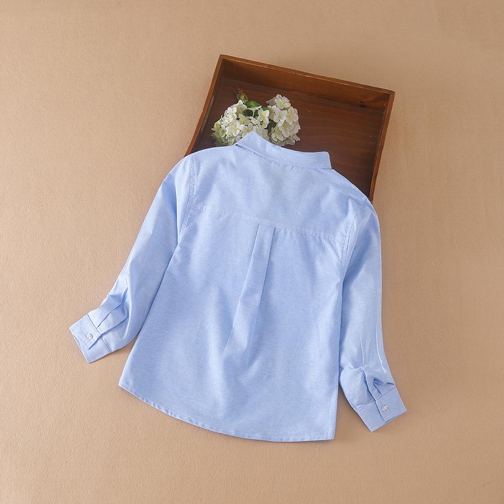 Boys Clothes School Uniform Shirts Spring Autumn Long Sleeve Turn-down Collar Kids Shirt For Boys Children Tops