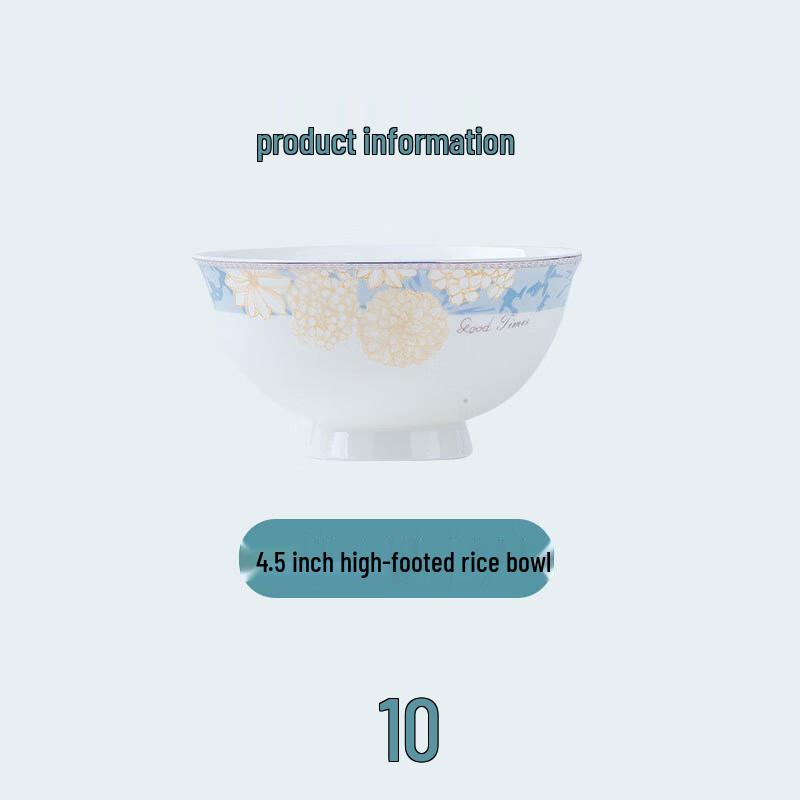 Nordic Ceramic High-Footed Rice Bowl Set