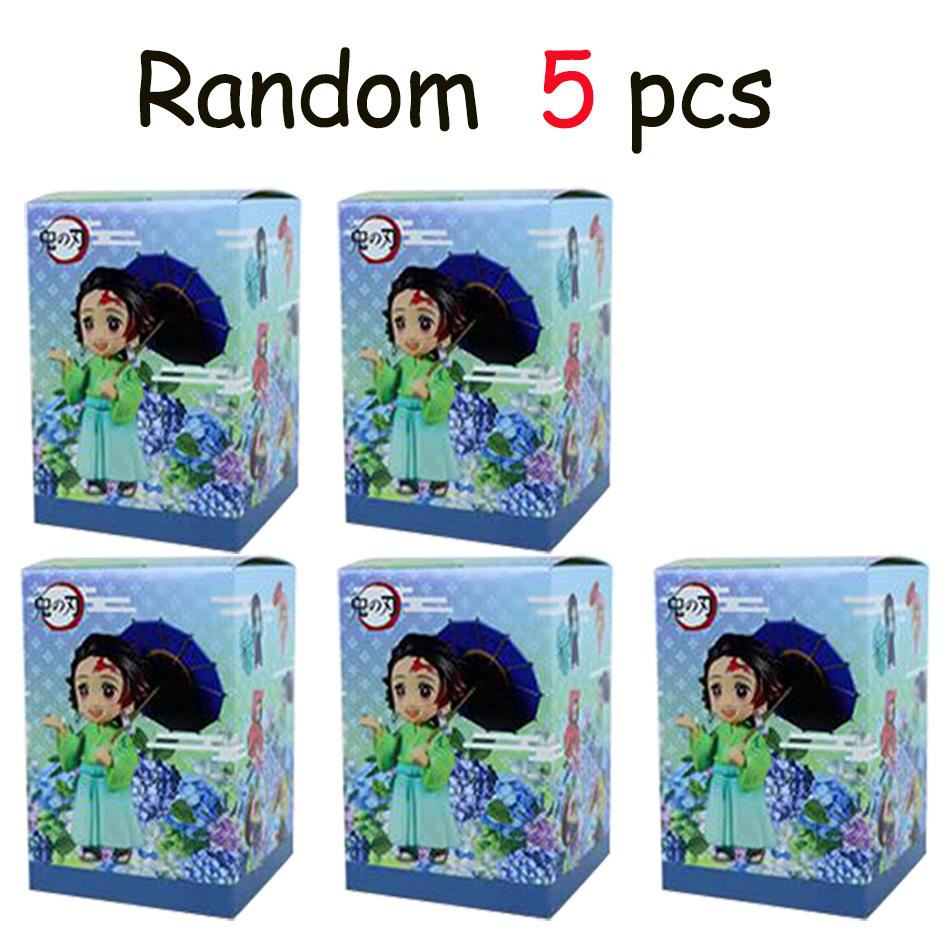 12pcs Anime Demon Slayer Tanjiro Kamado Nezuko Christmas Halloween PVC blind box cartoon figure model ornament child gift Random Mystery Trendy