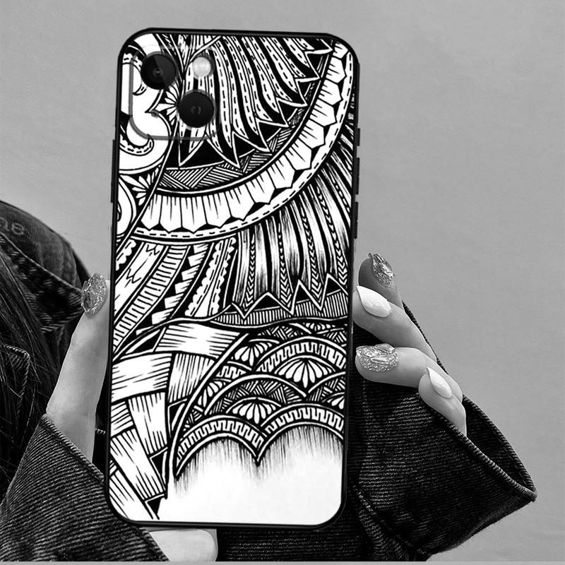 Polynesian Pattern Design Funda For iPhone 15 16 Pro Max 12 13 Mini 11 14 Pro Max XS X XR 15 16 Plus Case