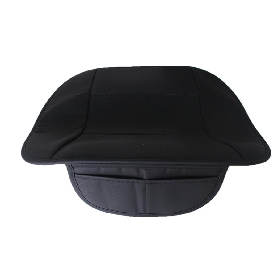 2 יחידות עור PU דלוקס כיסוי רכב מגן מושב כרית שחור כיסוי קדמי אוניברסלי