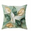 Elegant Green and Gold Leaf PillowcasesLiving Room Sofa Cushion Cover, Soft and Comfortable, Bedroom Room Decoration
