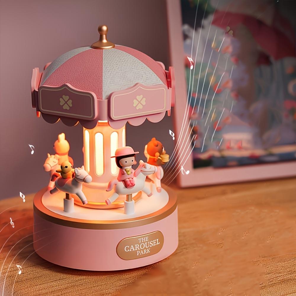 Dönen Atlıkarınca LED Gece Lambalı Noel Baba Müzik Kutusu, USB Güçlü Döndürücü, Sevgililer Günü Hediyesi Noel Ağacı İçin, Işıklı Noel Süsleri