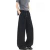 New solid color breasted design trousers men's pleated old money style high-end trendy brand loose wide-leg straight trousers