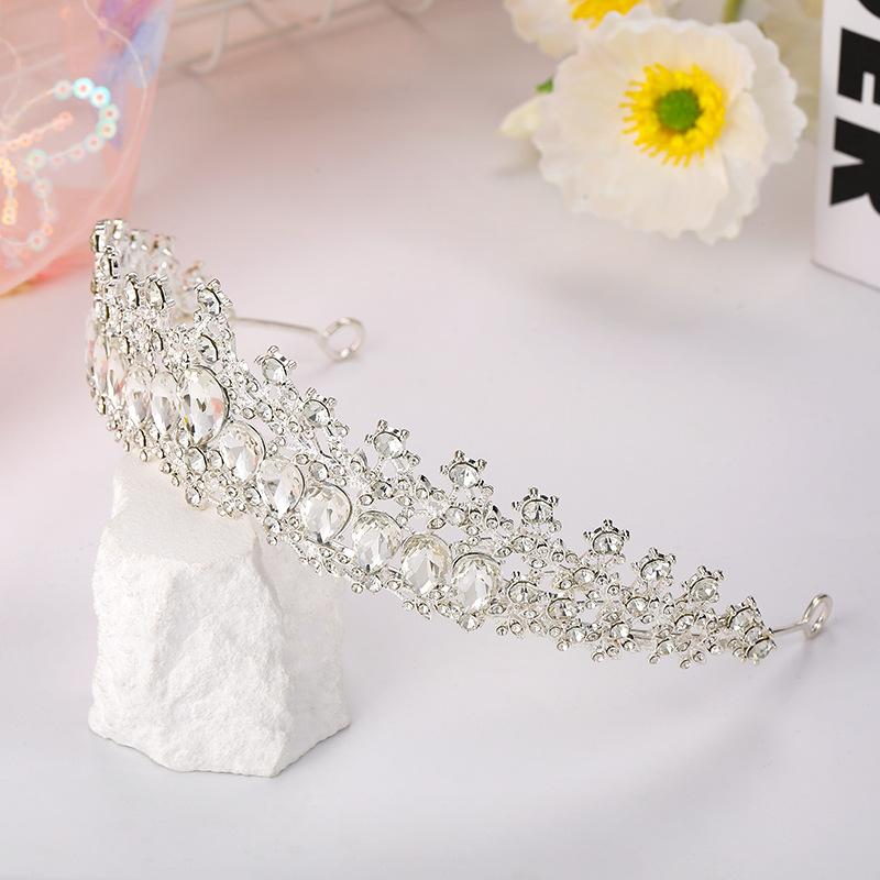 Bridal tiara luxury sparkling rhinestone pageant crown multi-color water drop tiara wedding dress accessories headband