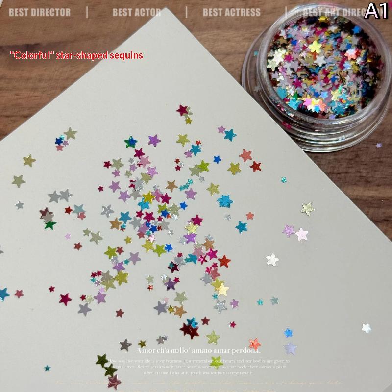 

Manicure Decoration 1 Box Star Sequin Nail Art Five-pointed Colorful Glitter for DIY Nail Design