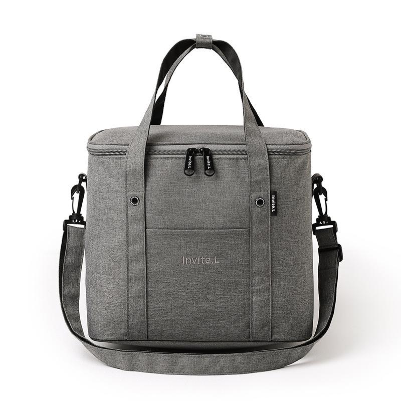 Bento Insulated Lunch Bag with Shoulder Strap and Ice Pack, Thickened Aluminum Foil Picnic Bag Enlarged for Student Storage