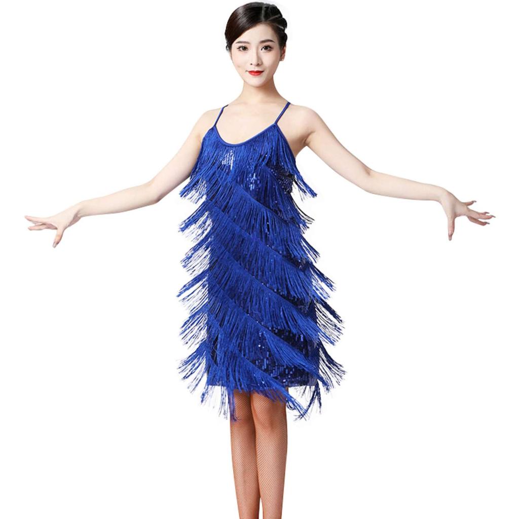 Vestido de dança latina com lantejoulas sexy feminino, roupa de dança de salão, salsa, tango, cha-cha, rumba, samba, traje de apresentação de dança