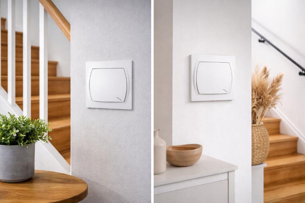 Włącznik schodowy biały 10A podtynkowy IP20 8x8 cm 1 szt.