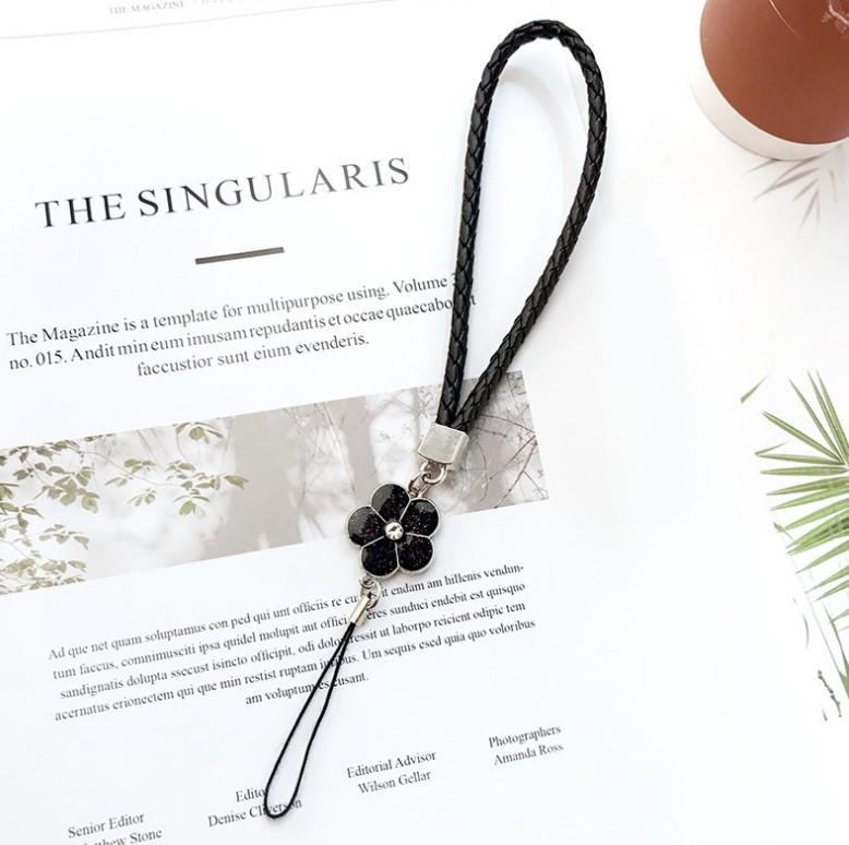 

Universal Leather Woven Lanyard With Diamonds, Plum Blossom Wristband, Mobile Phone Lanyard, Personalized Key, Hanging Hand Rope, Children S Short