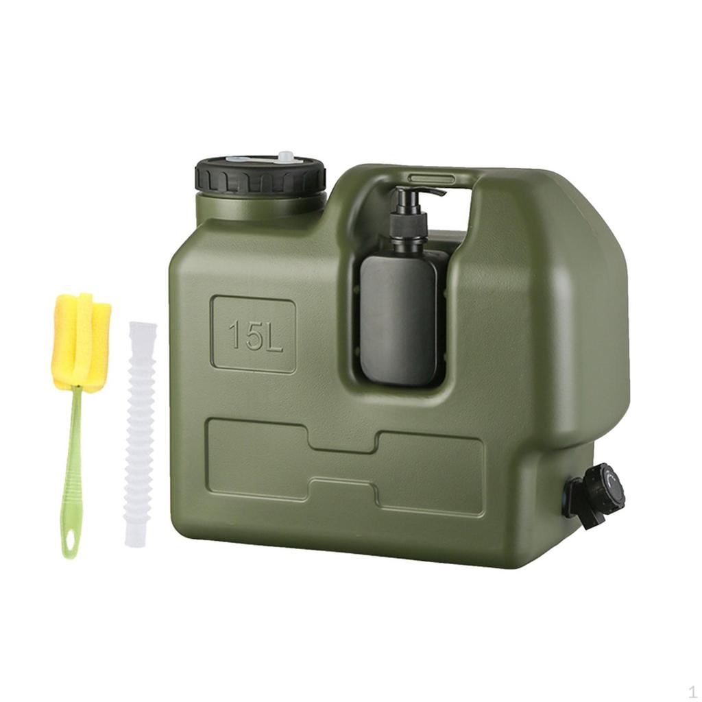 Camping Water Jug Leakproof Bucket With Spigot Hand Soap Dispenser Portable Container Large