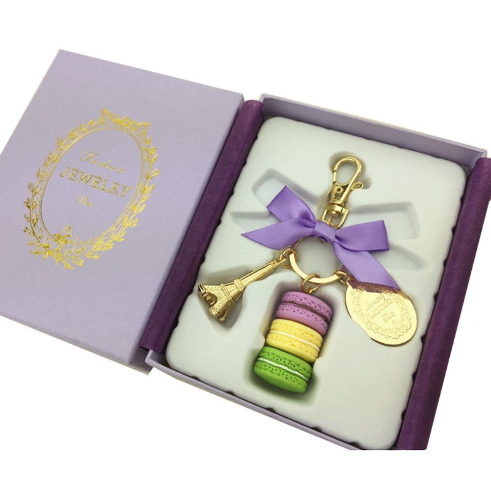 Bag Charm Macaron Cake Pendant Zinc Zinc Alloy Bowknot Macaron Key Ring  Purse Handbag