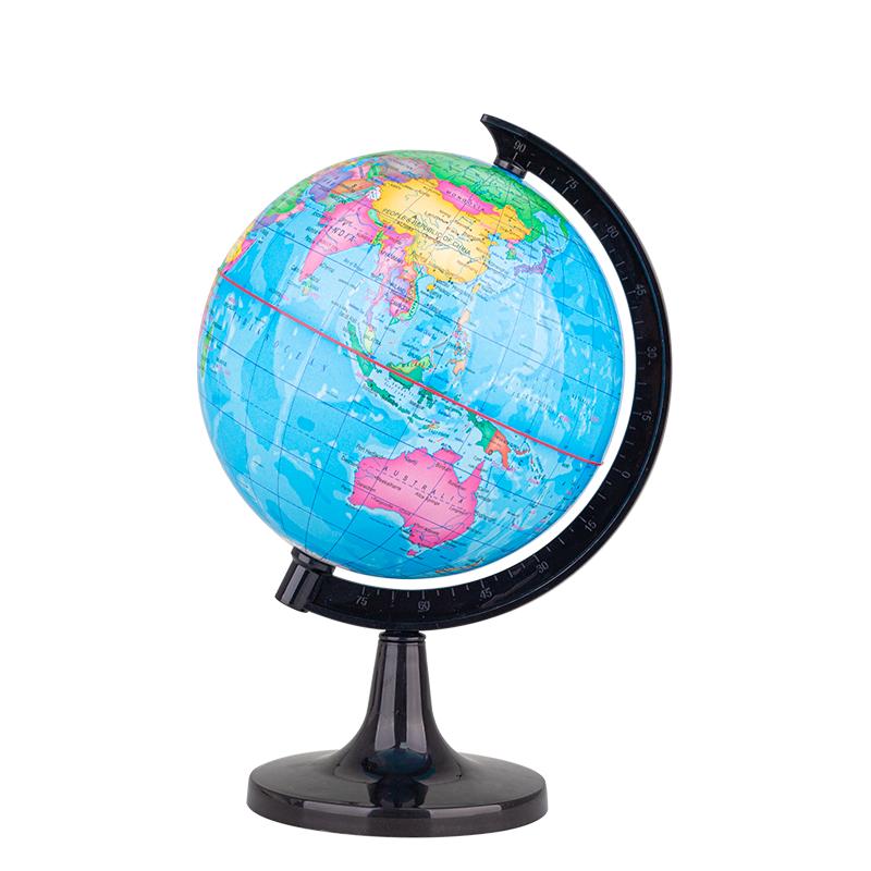 Small Plastic Physical Political Globe with 142mm Diameter and 1:90M Scale Bracket with Scale for School Geography Education