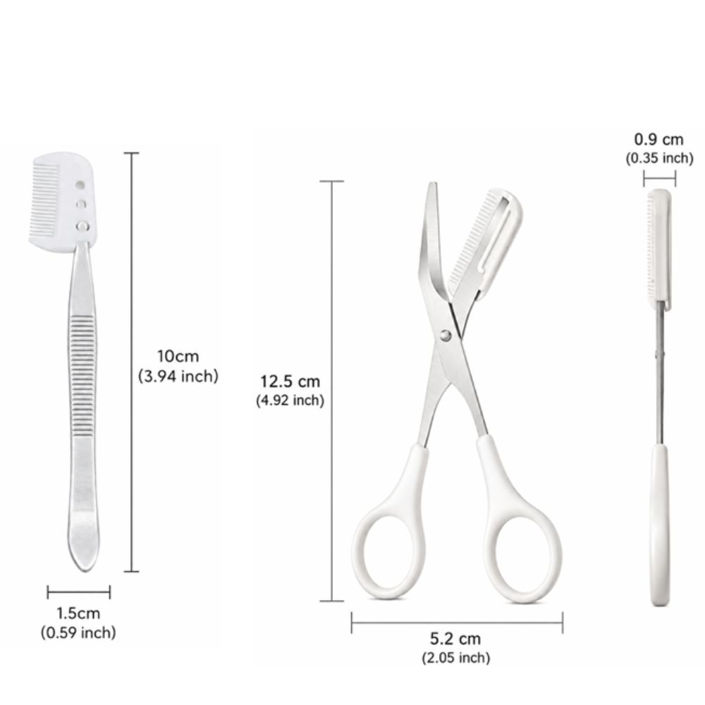 1pc/24pcs Stainless Steel Eyebrow Trimming Makeup Tool With Comb Beauty Tool Personal Beauty Care