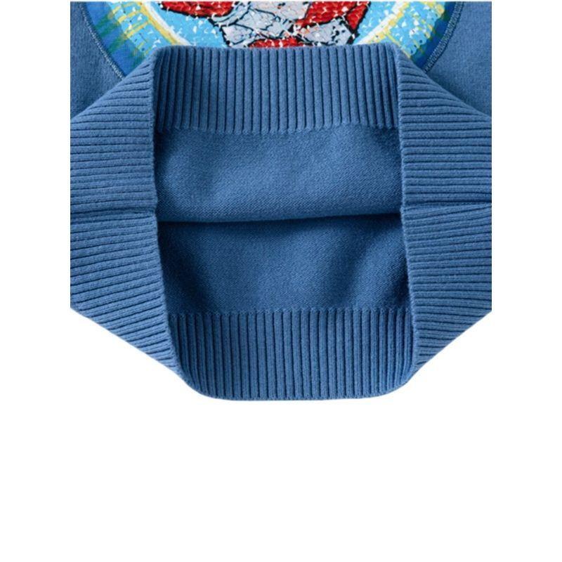 Spring and Autumn Children's Clothing Boy Ultraman Clothes Color Change Sequins Affixed Cloth Embroidered Pullover Sweater Kids Cotton Thread Tops