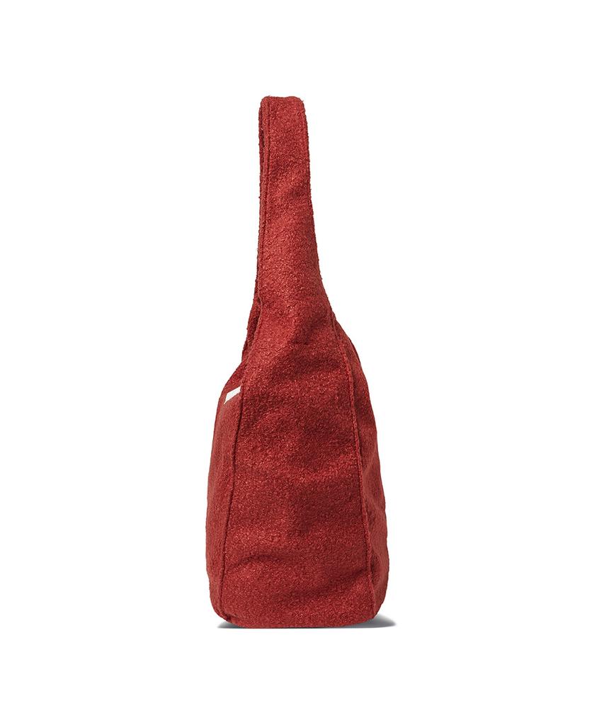 The Green Lab Boucle Wool Pouch Shoulder Bag Set [Coral Red]