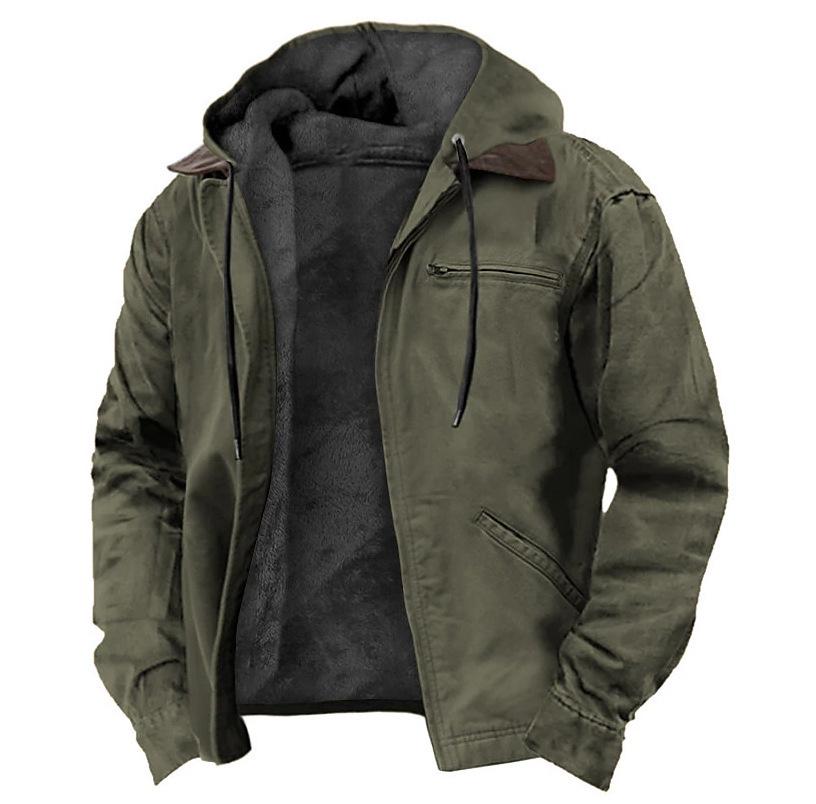 3D Mehrfarbig Digitaldruck Kapuzenpullover mit Braunem Futter - Baumwolljacke für Europa und Amerika