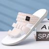 Men Black Leather Slippers Handmade Simple Flats Summer White Outdoor Roman Sandals Brown Open Toe Beach Shoes Plus Size
