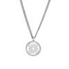 Eagle Logo Hollow Round Pendant Fashion Minimalist Stainless Steel Necklace Men Necklace Silver EGS3040040