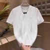 Temperament Trendy Brand Light Luxury Short-Sleeved T-Shirt Men'S Trend Casual Round Neck Half-Sleeved Blue T-Shirt