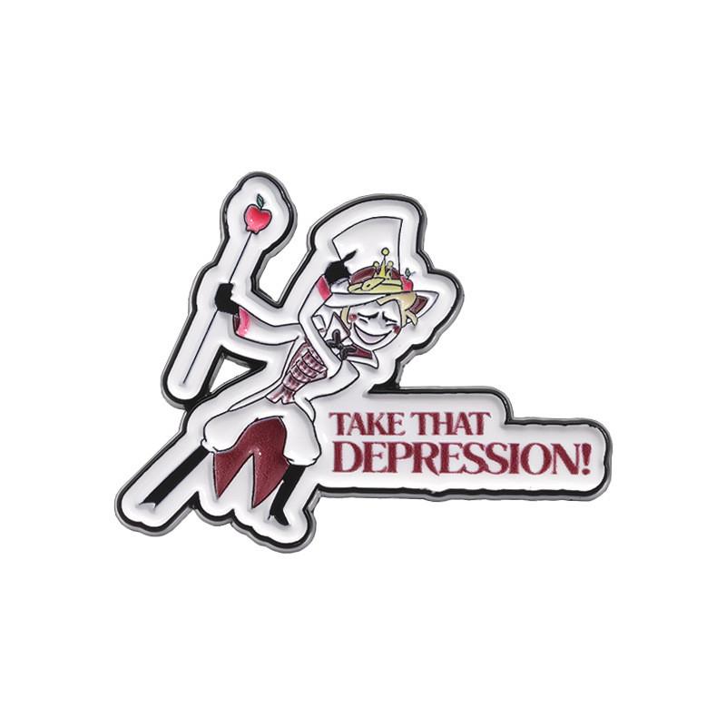 Minimalist Black And White Inspirational Phrase Cartoon Brooch Unique Accessory For All Styles