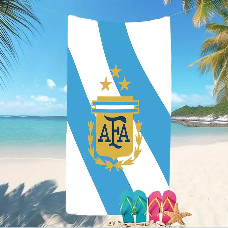 Beach Towel with Argentina Football Pattern - soft,absorbent,machine washable Lightweight&Modern,swimming,Travel Essentials