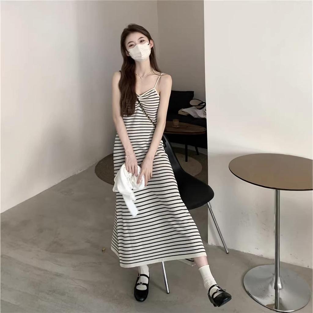 Stylish Sleeveless Striped Beach Dress - Summer Slim Fit for Women