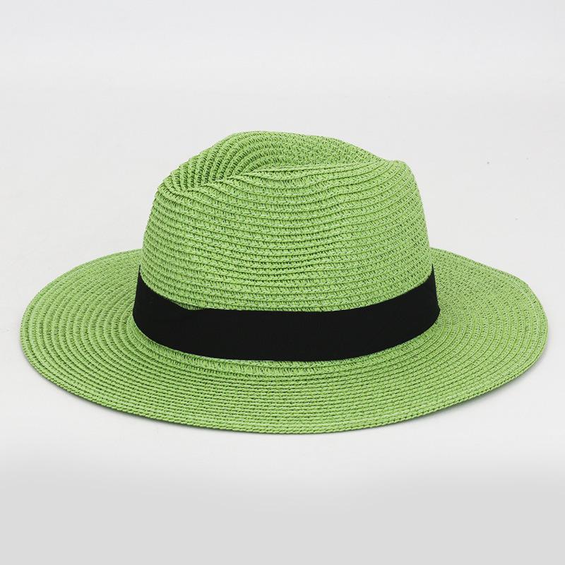 Foldable Colorful Summer Straw Hat Square Buckle Outdoor Beach Travel Breathable